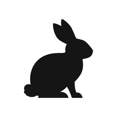 Rabbit silhouette vector illustration isolated on a transparent background