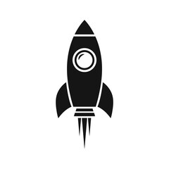 Rocket vector icon, Startup symbol, filled flat sign, solid pictogram isolated on a transparent background