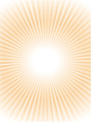 Obraz premium 燦々と輝く太陽光線イメージの集中線背景_ライトオレンジ