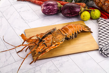 Luxury expensive boiled spiny lobster
