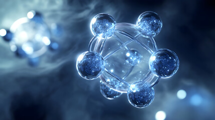 Abstract Representation of Xenon Gas in Tranquil Ethereal Space Capturing Its Unique Noble Characteristics