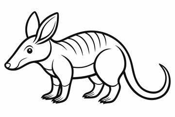 coloring page line art the aardvark black vector