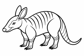 coloring page line art the aardvark black vector