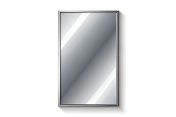 Minimalist Quicksilver Mirror Icon with Diagonal Line - Corporate Introspection Symbol