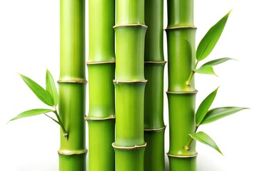 Bamboo Stalk Corporate Endurance Icon - Matte Green with Dark Node Lines - Vertical Growth Symbol