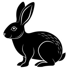 A rabbit  silhouette vector illustration on white background
