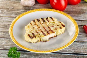 Vegan grilled cauliflower cabbage steak