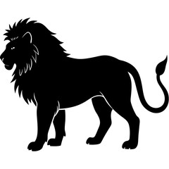 A lion silhouette vector illustration on white background