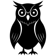 A owl silhouette vector illustration on white background