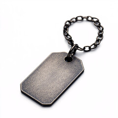 Fototapeta premium Bronze Tag Key Chain Macro Studio Shot on White