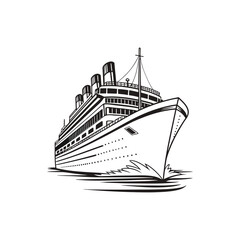 Fototapeta premium Cruise Ship Silhouette