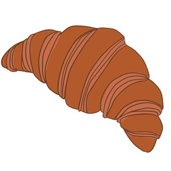 An illustration of a plain-colored croissant with golden brown crust.