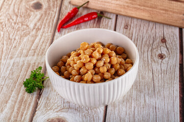 Boiled chickpea beans in the bowl