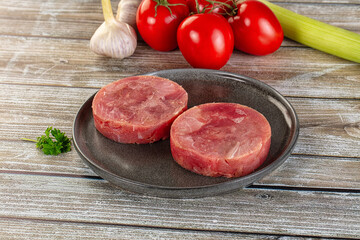 Raw round tuna fish fillet