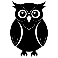 An owl silhouette illustration on white background