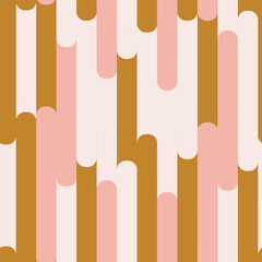 Hand drawn abstract fence forming a stripes pattern in colors of brown, pastel pink and off white. Seamless vector pattern. Great for home decor, fabric, wallpaper, gift wrap, stationery and packaging