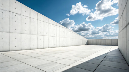 Fototapeta premium Modern Concrete Architecture Minimalist Design and Open Space