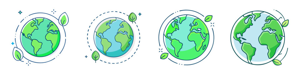 Protecting Our Planet Earth Green Globe Illustrations Environment Conservation