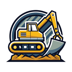 excavator logo vector design illustration.