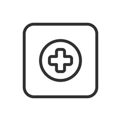 Medical Cross Sign in Circle Icon - Modern Simple Flat Vector for Web and Mobile