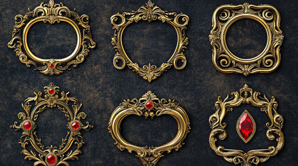Elegant Ornate gold frames vintage decorative luxury design