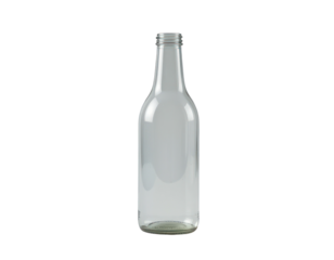 empty glass bottle isolated on transparent or white background