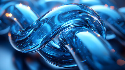 Shimmering Blue Rings with Particles