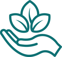 hand holding green leaf