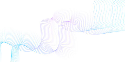 White wave curve lines banner background design. Abstract soft wave lines dynamic flowing purple and blue isolated background. Vector Illustration of the pink pattern of lines. stripes on white.