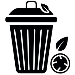 reduce food waste-icon-with-a-trash-bin pictogram  