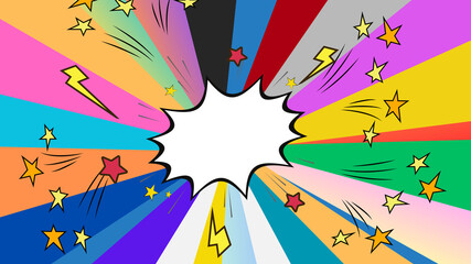 Premium Comic cartoon with a colorful background design. Vector illustration abstract colorful comic background template trendy wallpaper.   Comic book explosion Pop art retro style.