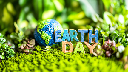Creative Earth Day celebration with miniature eco friendly scene