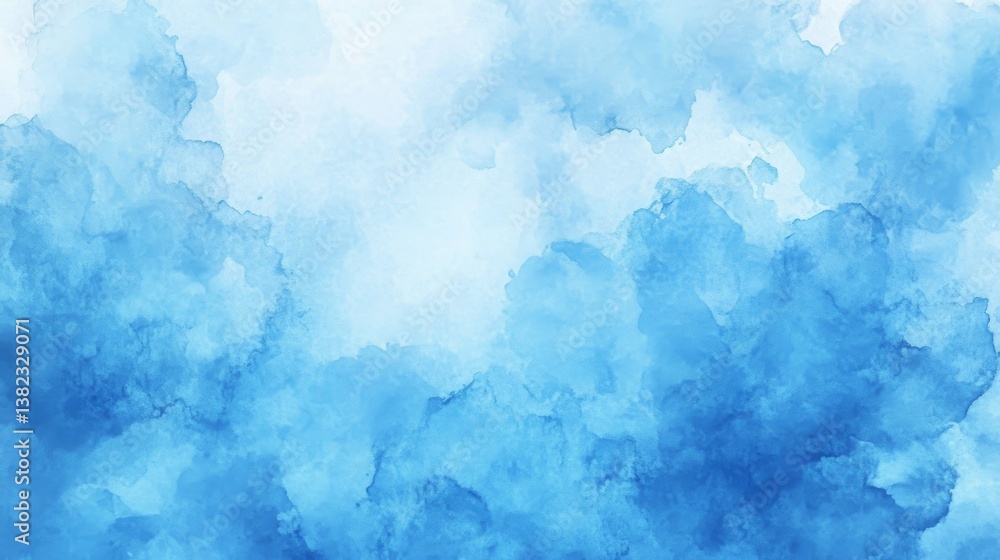 Poster abstract light blue watercolor background with soft brush strokes, subtle gradient for text or image
