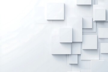 Abstract 3D Square White Technology Background for Futuristic Presentations