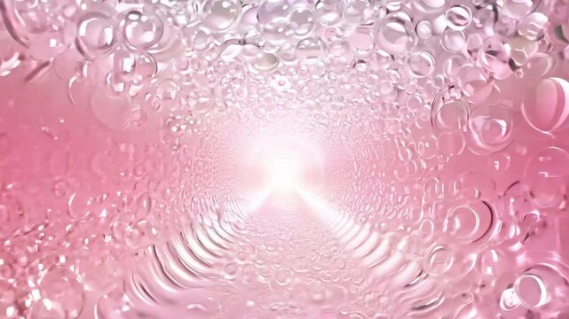 ピンクグラデーションのバブルトンネル3