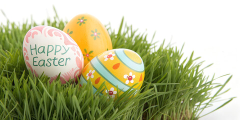 Fototapeta premium easter eggs in grass