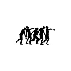 Zombie silhouette vector on white background 