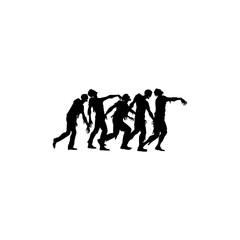 Zombie silhouette vector on white background 