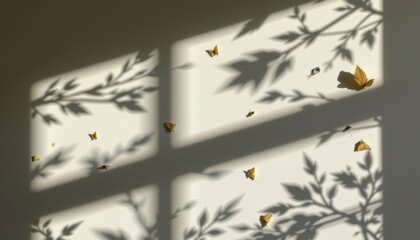 An artistic exploration of shadows, where light plays across varying paper textures, creating dynamic contrast and form.
