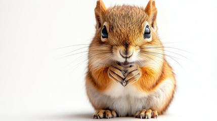 Obraz premium Cute squirrel holding a nut