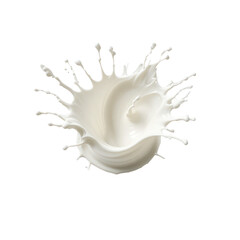 Fototapeta premium Splash of milk or cream isolated on transparent or white background