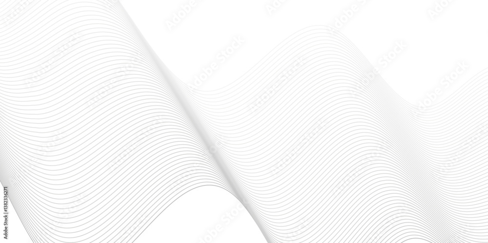 Poster abstract white and gray line dynamic creative smooth beautiful space digital composite sound and wav