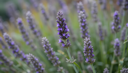 Obraz premium Lavender Flowers, Lavender Close-up, Purple Lavender, Blooming Lavender