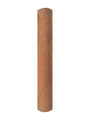 Old big rusty pipe is isolated.