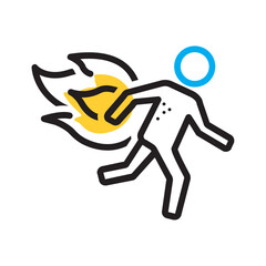 Vector multi color icon for Burn injuries