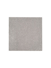 Gray concrete paving slab is isolated. Square-shaped paving stone with a rough textured surface,...