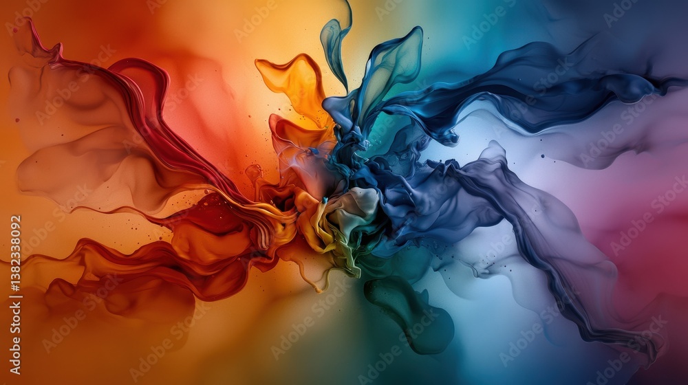 Poster vibrant swirls of color blend seamlessly, creating an abstract artwork that captures movement and em