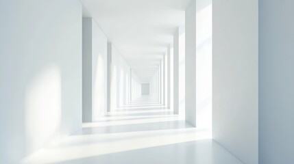 Obraz premium Empty white hallway