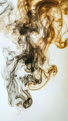 Abstract Brown And Black Ink Swirls In Water