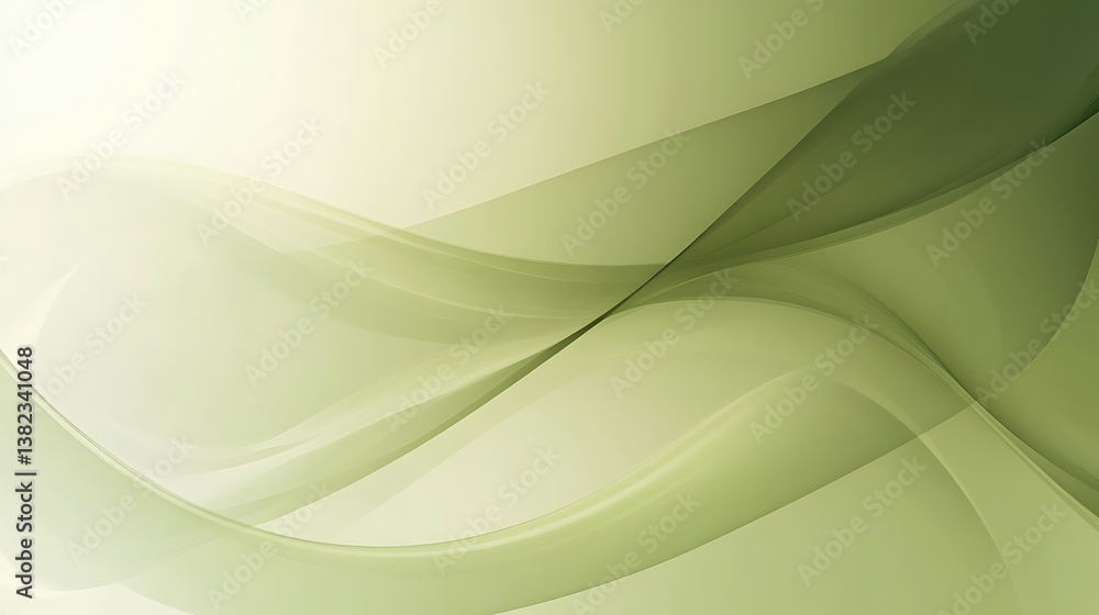 Poster abstract green wave design soft color background